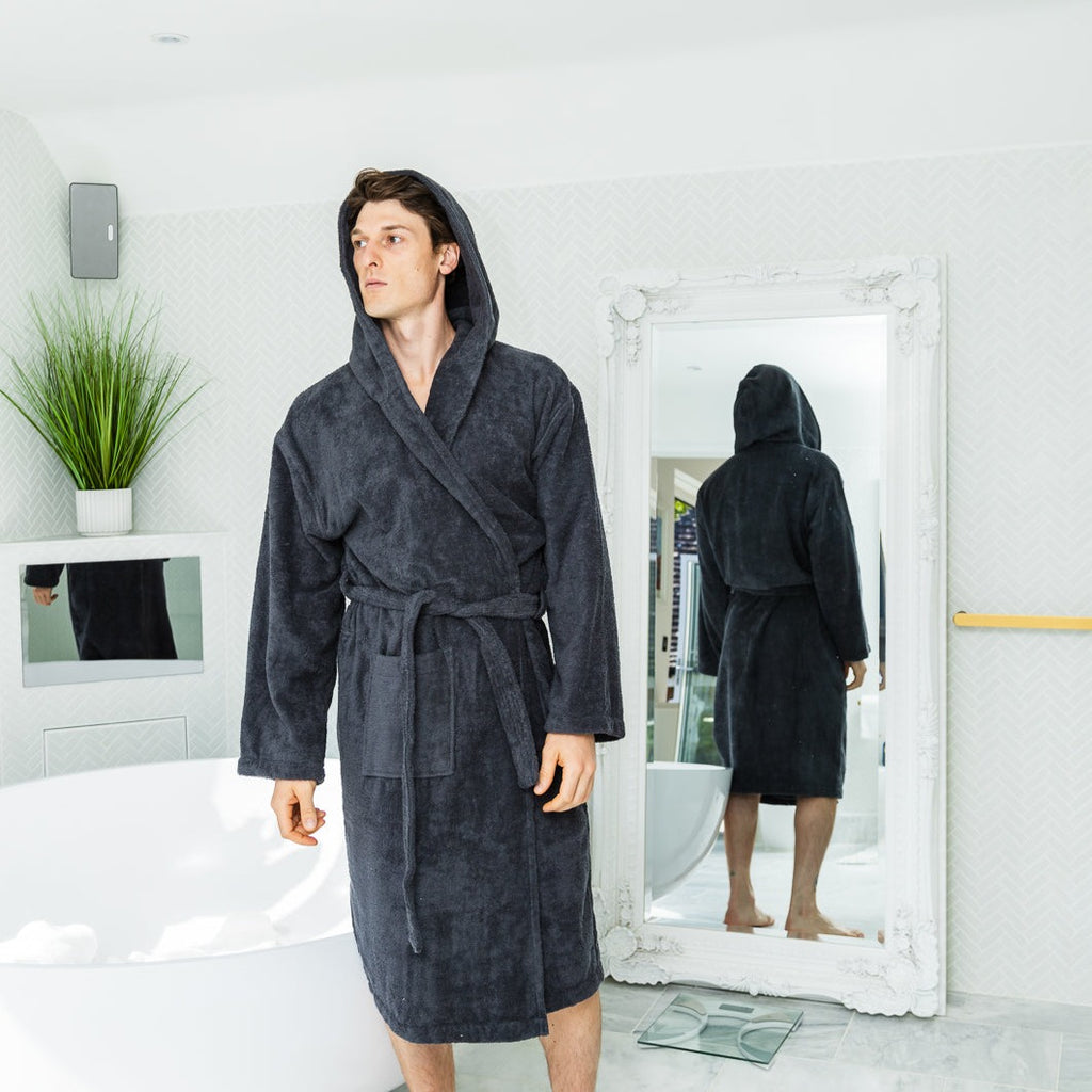 Hotel Terry 100% Cotton Grey Bathrobe For Men And Women Plus Size Winter  Warm Kimono Robe With Sweat Towel And Dressing Gown 201109 From Bai02,  $34.6 | DHgate.Com